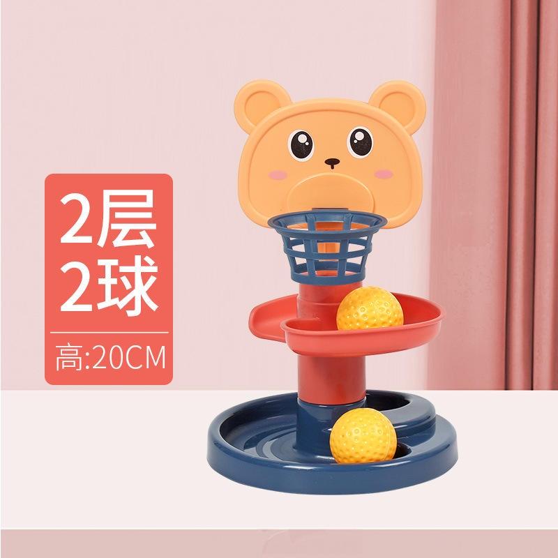 兒童卡通軌道轉轉樂親子互動投籃遊戲滾珠疊疊樂趣味早教競技玩具-細節圖6