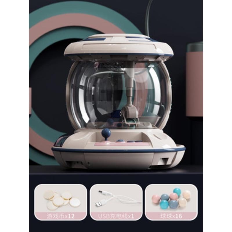 歐寶太空抓娃娃機玩具迷你家用夾公仔機兒童扭蛋機夾球遊戲機-細節圖6