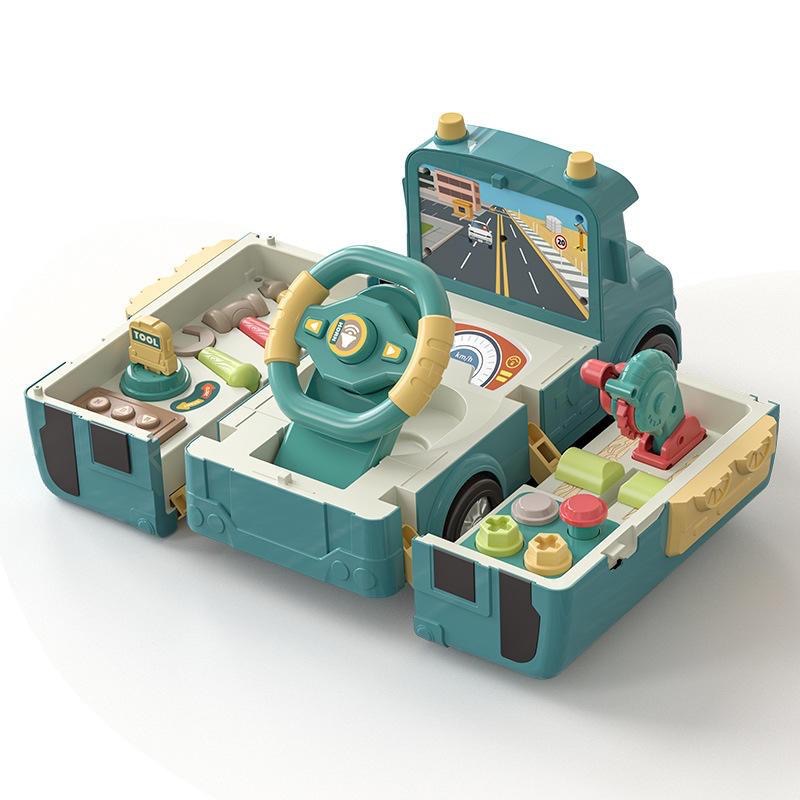 兒童方向盤玩具變形巴士公交車早教多功能類比校車模擬貨源-細節圖5