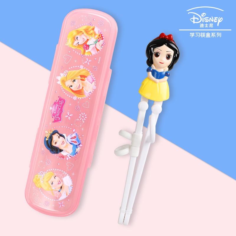 正品迪士尼餐具3D兒童筷子寶寶練習筷304不銹鋼勺子叉餐具盒裝-細節圖8
