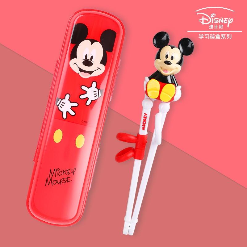正品迪士尼餐具3D兒童筷子寶寶練習筷304不銹鋼勺子叉餐具盒裝-細節圖9