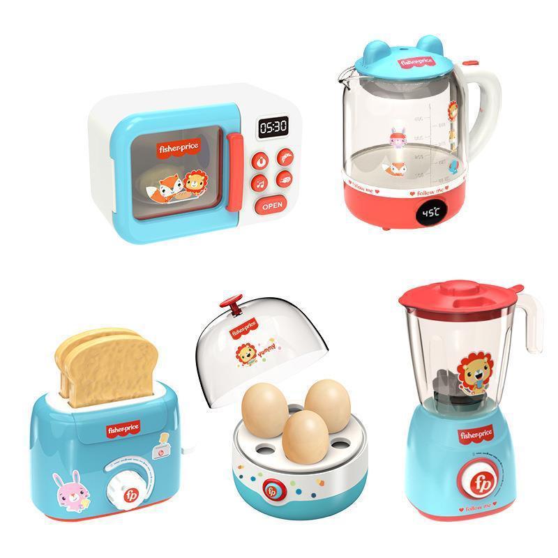 費雪Fisher過家家玩具兒童迷你類比小家電套裝榨汁蒸蛋機噴霧廚具玩具-細節圖5
