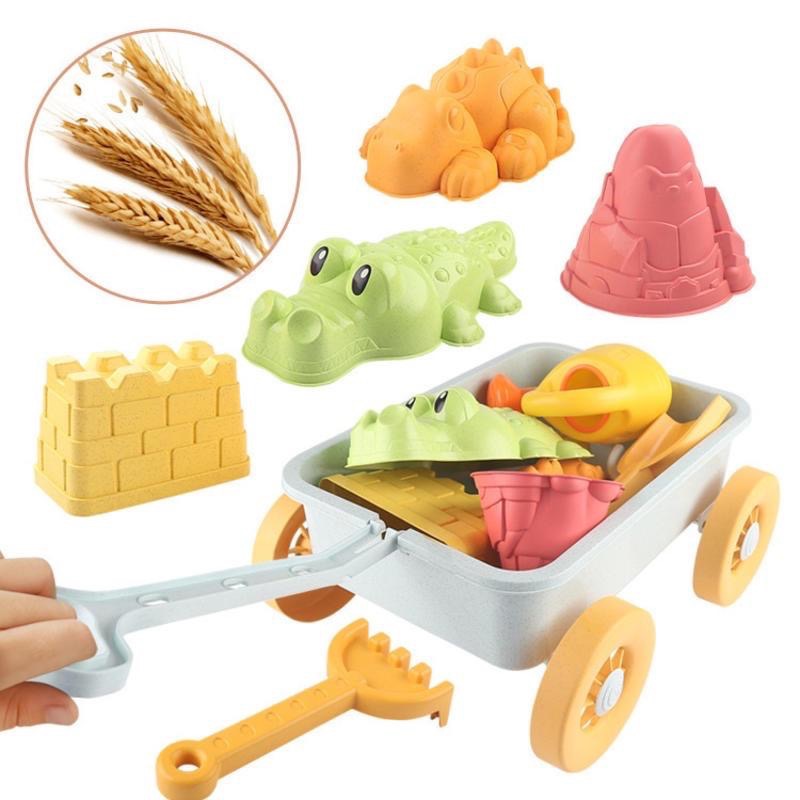 ins兒童沙灘玩具手拉車套裝海邊挖沙鏟子工具玩沙戲水男女孩-細節圖3