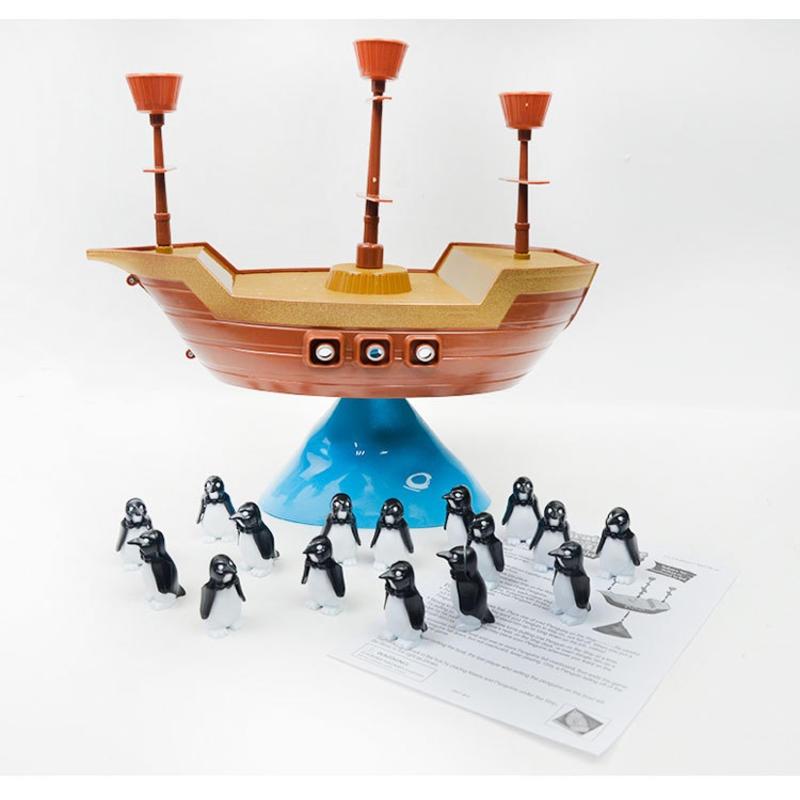 電商玩具平衡企鹅海盜船桌面遊戲智力互動休閒玩具-細節圖6