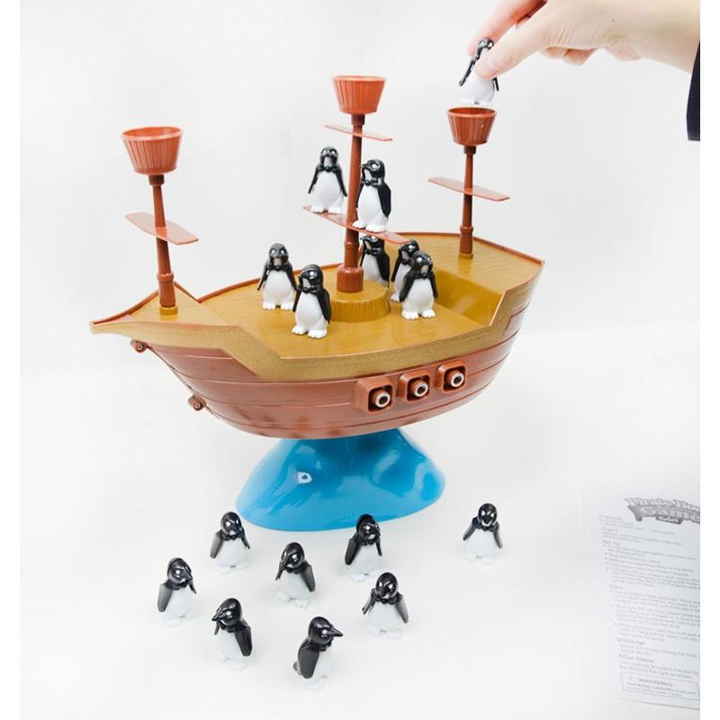 電商玩具平衡企鹅海盜船桌面遊戲智力互動休閒玩具-細節圖7