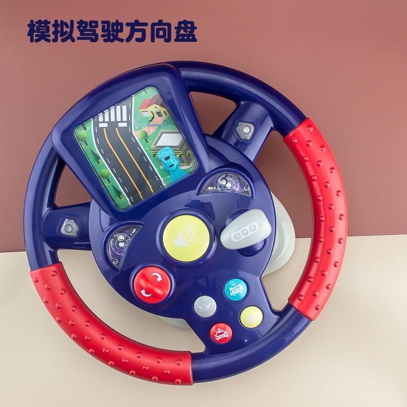 兒童類比駕駛汽車方向盤玩具寶寶益智早教機旋轉副駕駛模擬方向盤-細節圖2