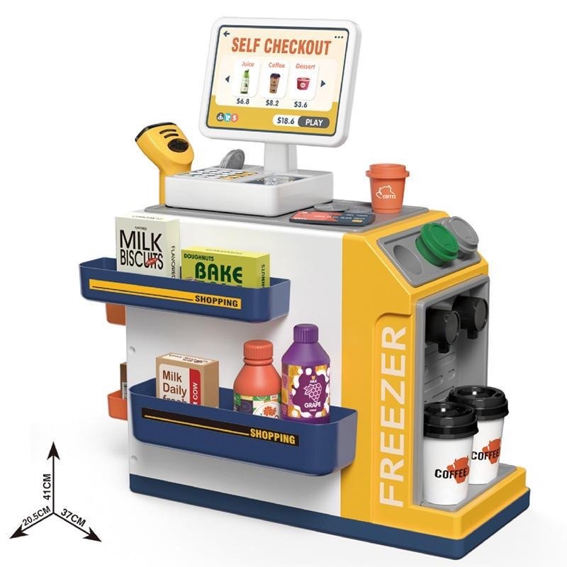 兒童聲光超市售貨臺套裝 購物刷卡掃描收銀臺過家家超市玩具-細節圖4