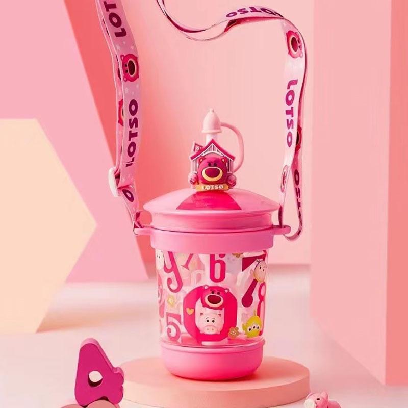迪士尼草莓熊夏季水杯小學生便攜水壺創意可愛杯子兒童保溫杯水壺-細節圖2