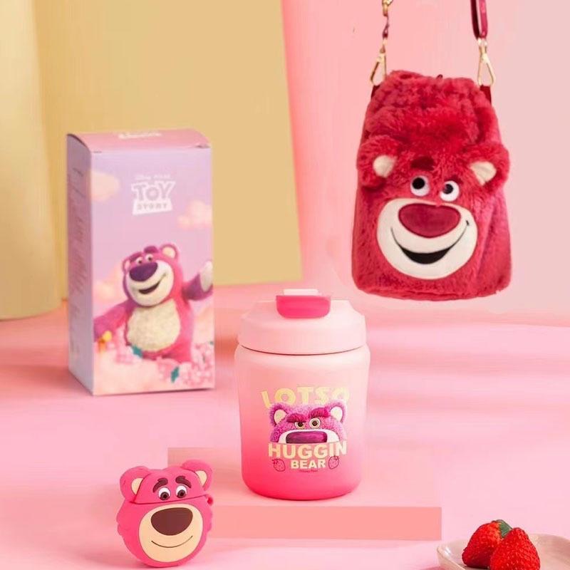 迪士尼草莓熊夏季水杯小學生便攜水壺創意可愛杯子兒童保溫杯水壺-細節圖4