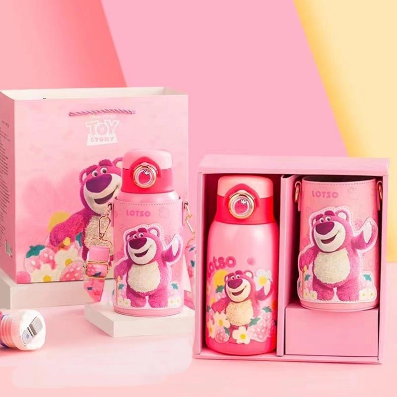 迪士尼草莓熊夏季水杯小學生便攜水壺創意可愛杯子兒童保溫杯水壺-細節圖6