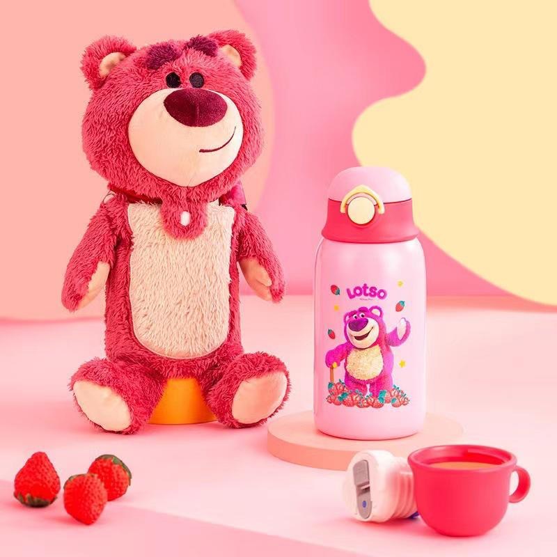 迪士尼草莓熊夏季水杯小學生便攜水壺創意可愛杯子兒童保溫杯水壺-細節圖7