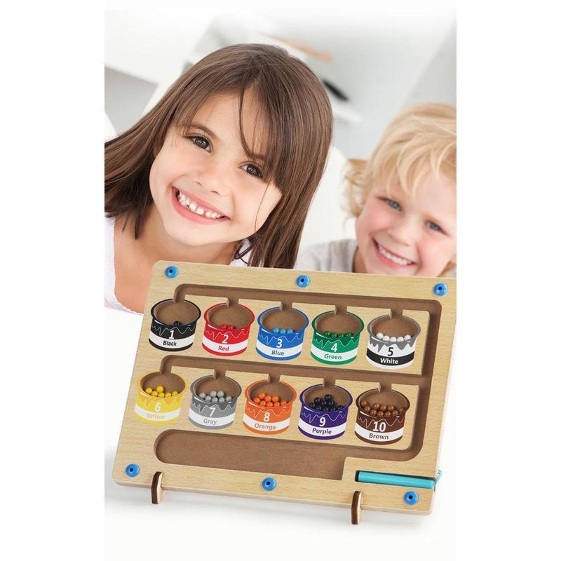 兒童磁性運筆計數板顏色認知2-6歲幼兒寶寶數位分類磁力迷宮玩具-細節圖9