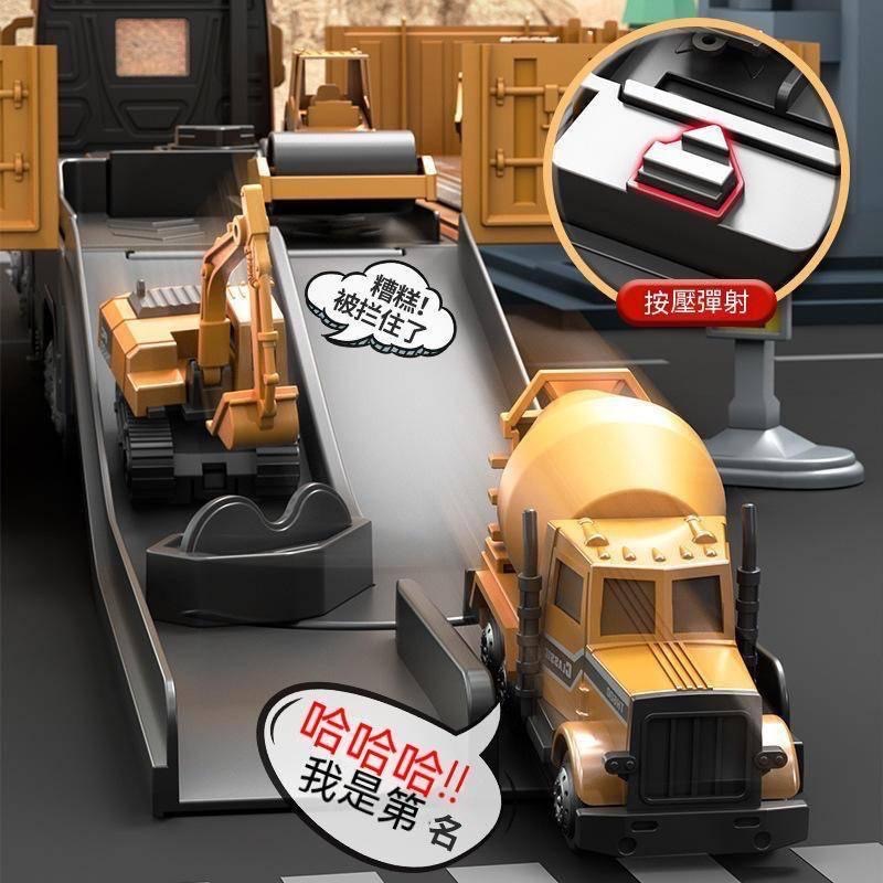 超大號兒童集裝箱貨櫃車廂式起重機吊塔合金工程車玩具套裝男孩-細節圖3