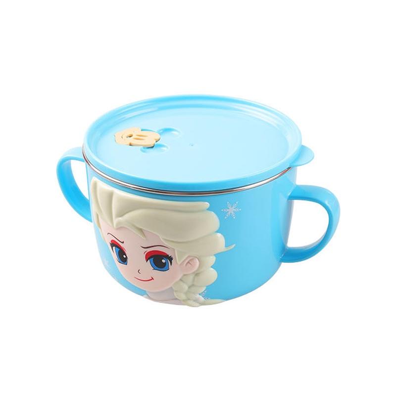 迪士尼大碗米奇飯碗大容量帶蓋子寶手柄湯碗304不銹鋼碗兒童食具-細節圖5