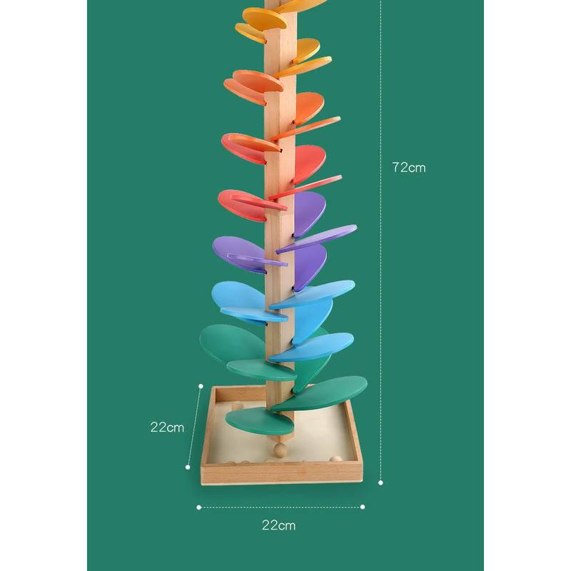 音樂樹玩具彩虹花瓣智慧樹滾珠軌道木質兒童magic wood唱歌樹-細節圖4