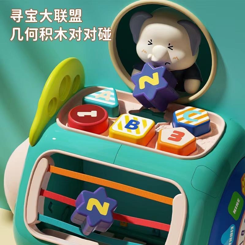 兒童卡通益智早教八面體玩具多功能燈光音樂軟膠嬰兒手拍鼓-細節圖2