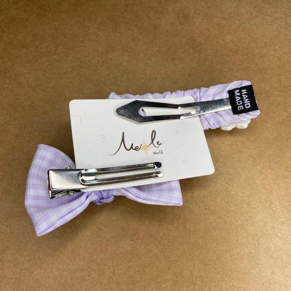 A203-AB款黑格紋熊熊黑蝴蝶結夾、A204-AB款淡紫格紋兔子蝴蝶結夾、A205-AB款黑格紋熊熊蝴蝶結夾-細節圖4