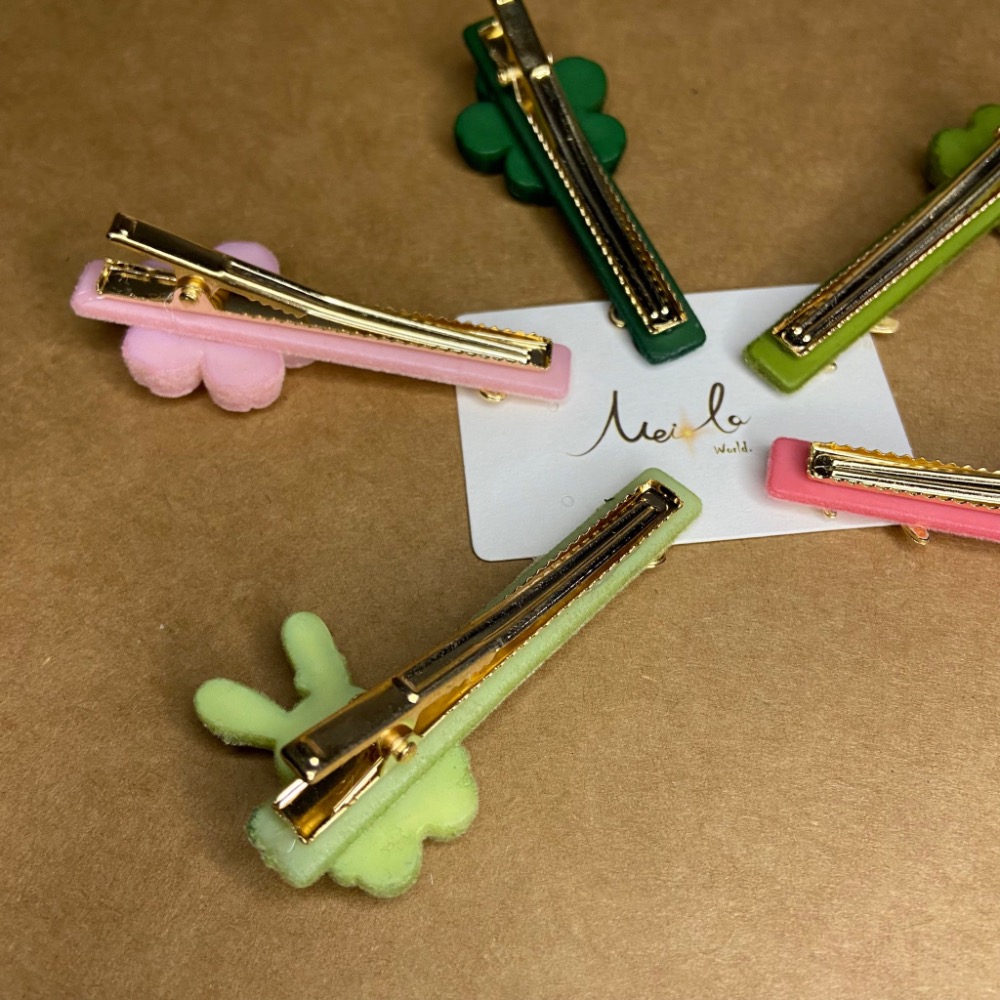 B209-絨毛鴨夾組（綠粉）-細節圖2