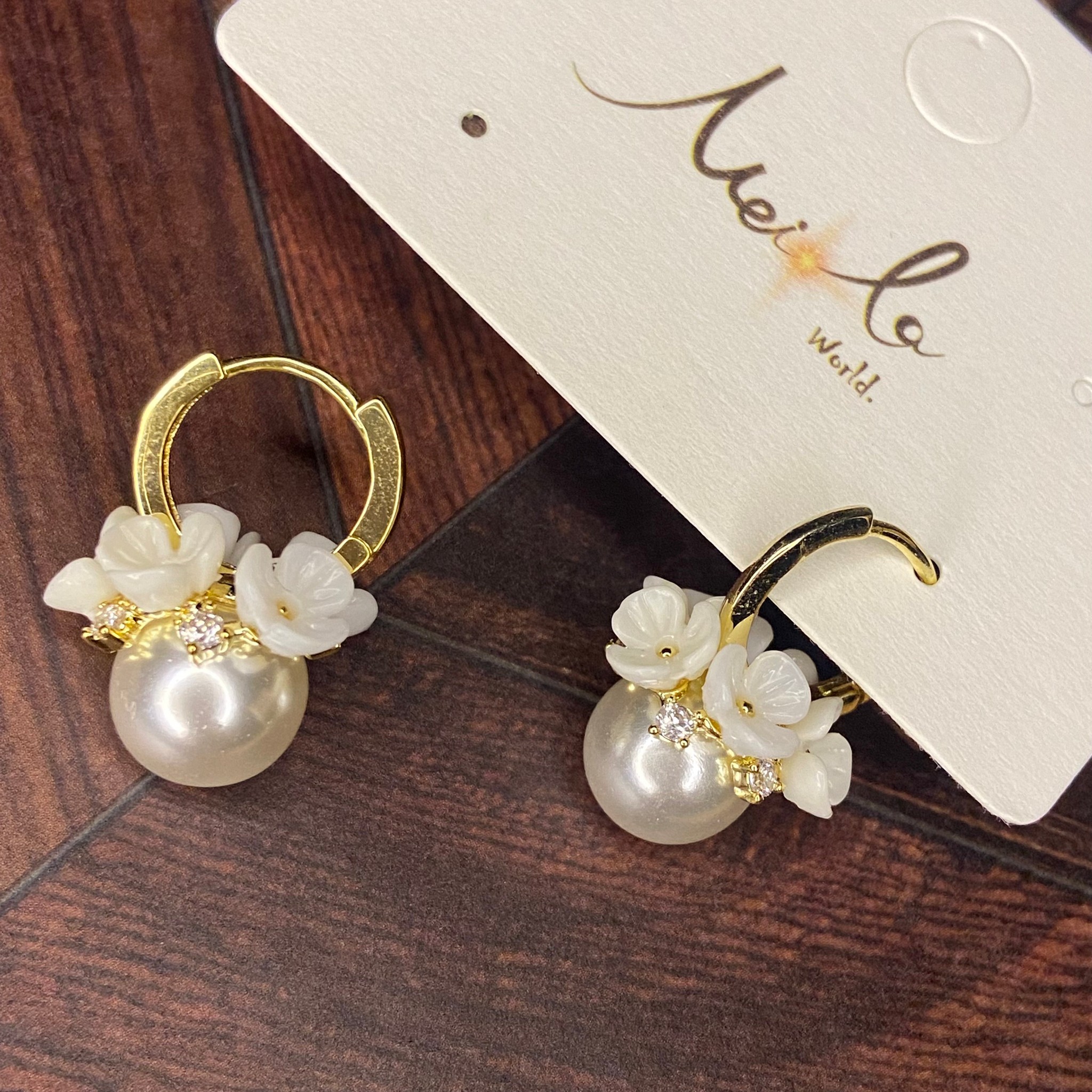 C033-韓風珍珠花朵鑲鑽C扣款-細節圖3