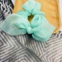 220-綠紗蝴蝶結髮圈