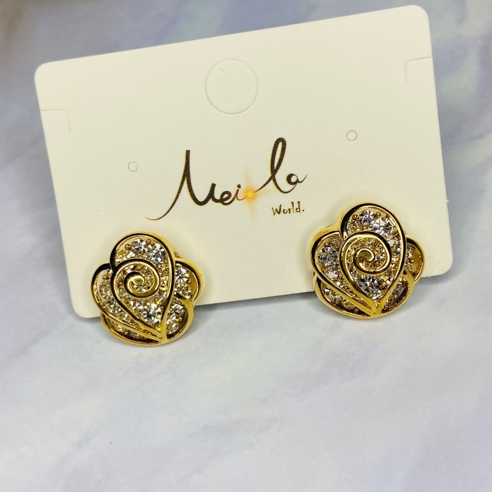 出清日韓風G004-復古日式花耳環、氣質鑲鑽花花耳環、閃閃亮眼花花滿鑽鏤空耳環、愛心貝殼可愛風耳環、珍珠秀氣貝殼造型耳環-細節圖3