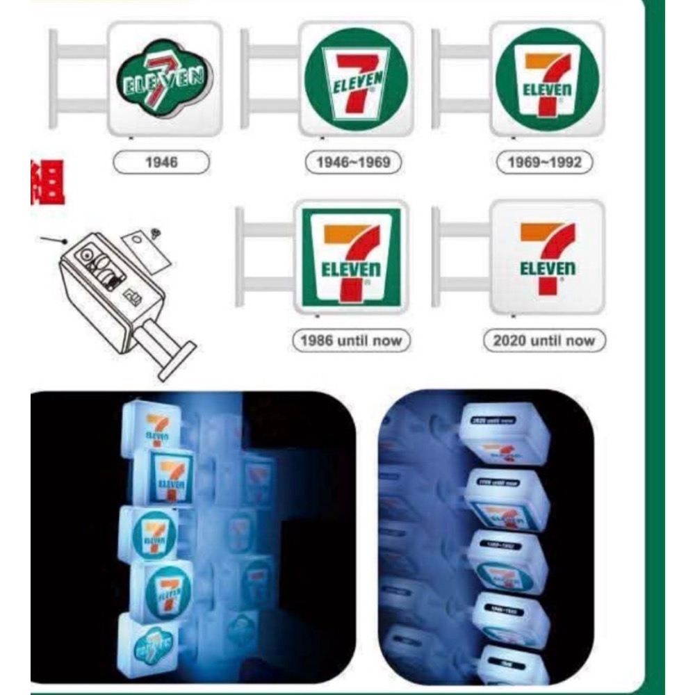 7-11 復古磁鐵招牌燈-細節圖2