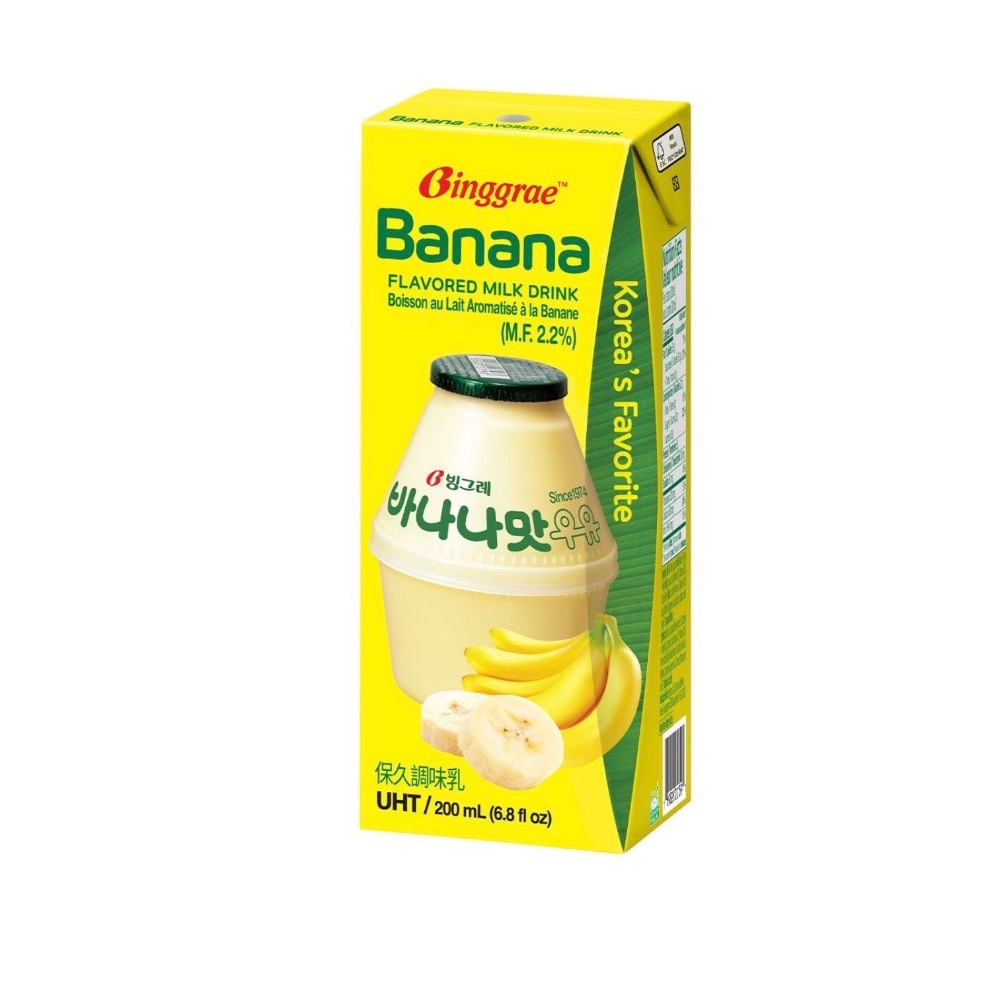 Binggrae 香蕉牛奶 保久調味乳 200毫升 X 24入-細節圖2
