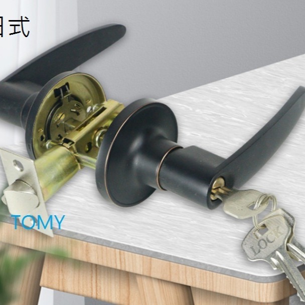 代理商產品 高級鎖芯 黑色 水平把手鎖 有鑰匙 黑色水平鎖 水平鎖 執手鎖 門鎖 房間鎖 消光黑 房間鎖 喇叭鎖-細節圖2