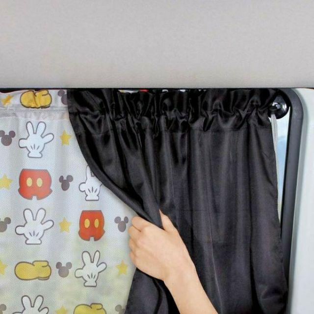 迪士尼 正品 汽車 遮陽 米奇 米妮 維尼 小飛象 雙層 遮陽簾 遮陽 側窗窗簾 一組2入-細節圖5