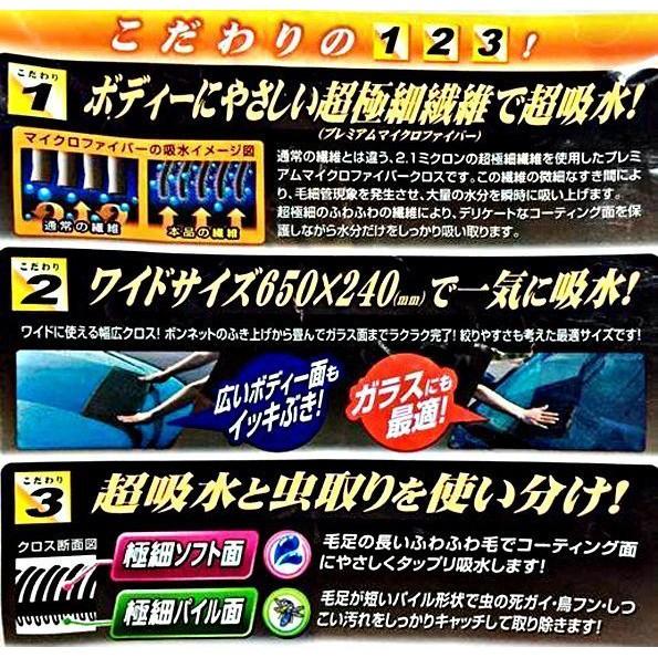 日本 PROSTAFF Jabb P119 鍍膜 車用 超細纖維 吸水巾 擦車布 2入-細節圖3