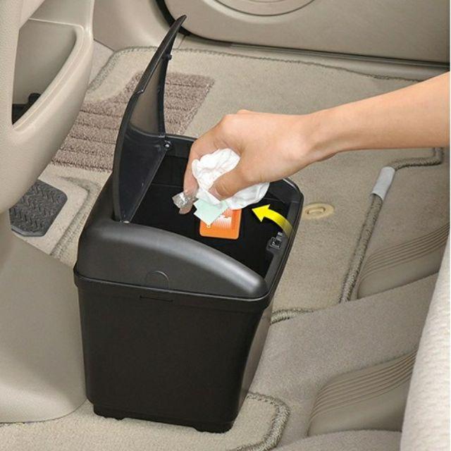 日本 汽車 SEIWA 車用 防傾倒 垃圾桶 W935 按壓掀蓋式-細節圖2