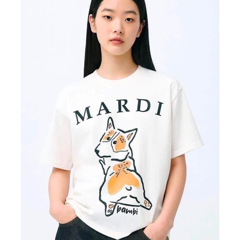 【韓國 🇰🇷Mardi Mercredi 限定聯名柯基印花短袖 T 恤｜韓系鬆弛感穿搭首選】-細節圖3
