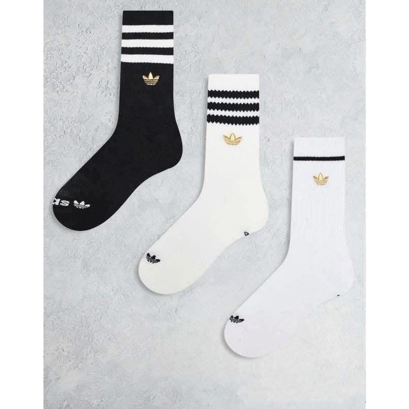 【🇺🇸 美國 Adidas 三葉草金標刺繡中筒襪一組3雙】#現貨L售完為止-細節圖3