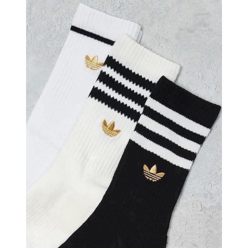 【🇺🇸 美國 Adidas 三葉草金標刺繡中筒襪一組3雙】#現貨L售完為止-細節圖4