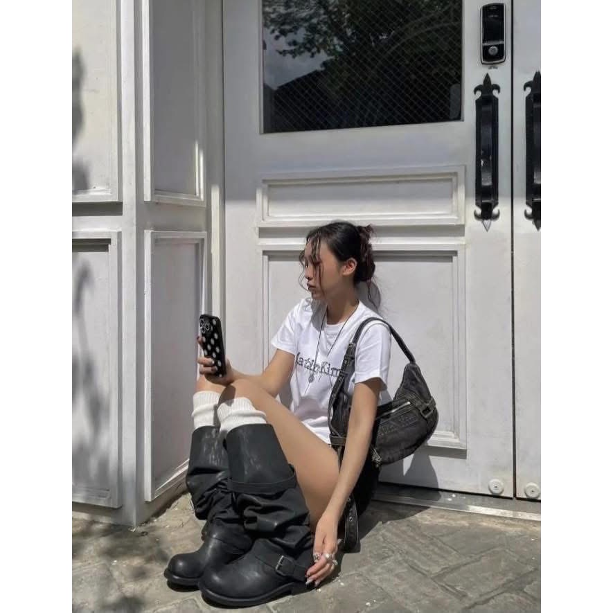 韓妞人手一顆【韓國🇰🇷MATIN KIM 水洗丹寧月牙包 彎月包 】#現貨黑售完為止-細節圖4