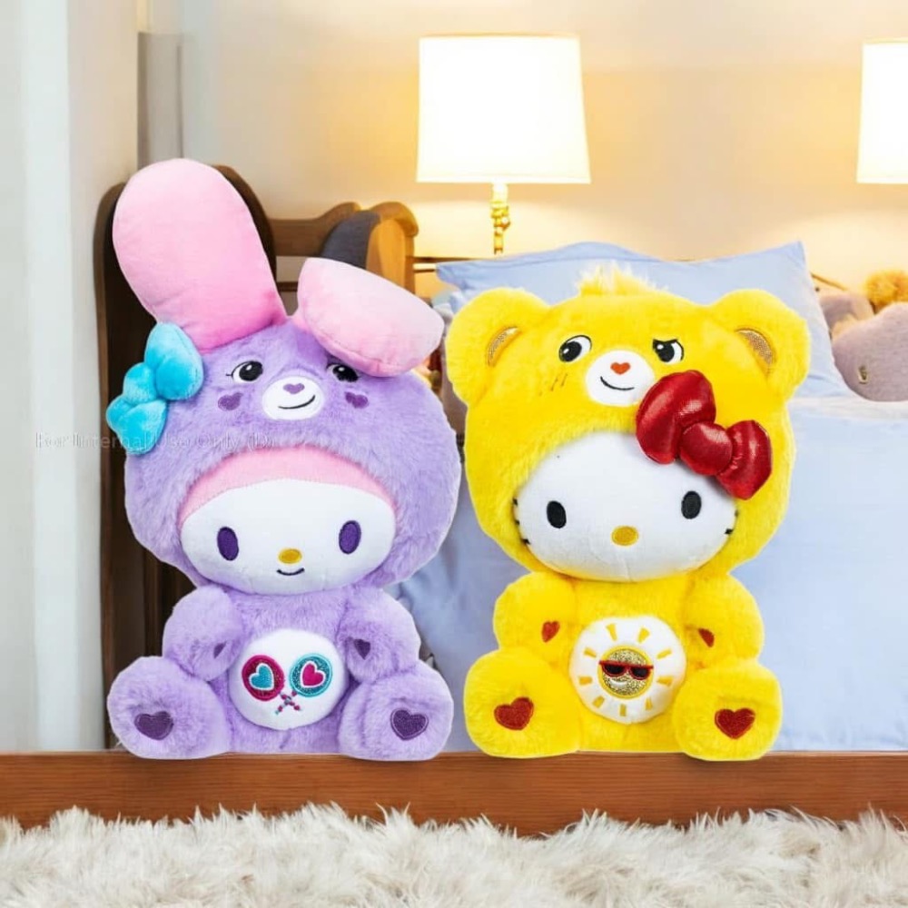 美國🇺🇸_Care Bears x Hello Kitty 聯名款玩偶2入-細節圖2