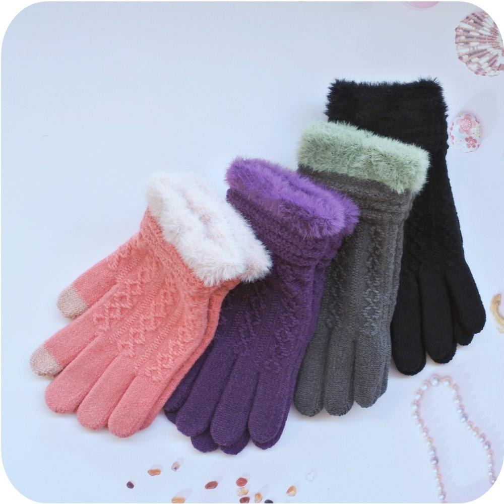 女生針織保暖手套 女生手套 觸控 冬天 秋天 禦寒 冬天手套 騎士手套 騎車上班旅行登山出國配件 發票 交換 禮物-細節圖2