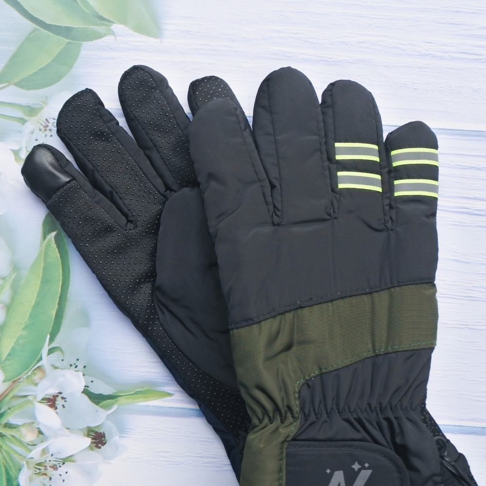 防風保暖手套 男生手套 騎車手套 觸控 反光防滑 刷毛防寒 冬天 出國旅行登山 冬天 男用 熊貓外送 男生生日禮物-細節圖2