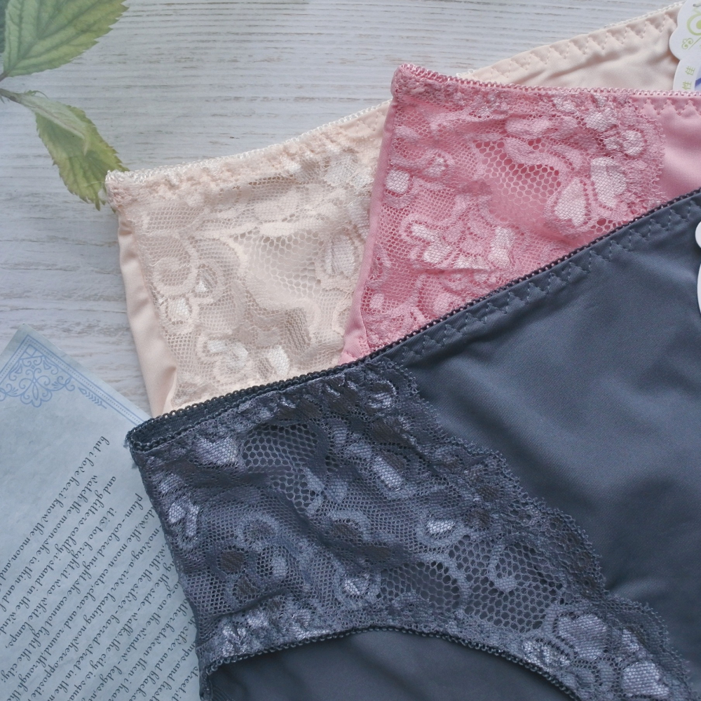 適合XXL或3L 加大緹花網紗三角褲 柔順透氣 大尺碼 加大碼 加大女生內褲 性感內褲 內褲 3406-細節圖5