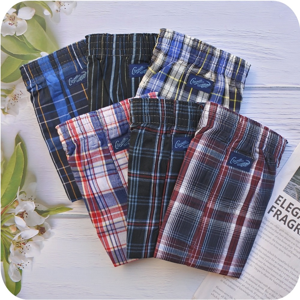 100%純棉男性平口褲~五片式立體剪裁 舒適透氣 精梳棉 男生四角褲男生內褲 條紋格子開口開襠暗扣 鱷魚牌CF603-細節圖6