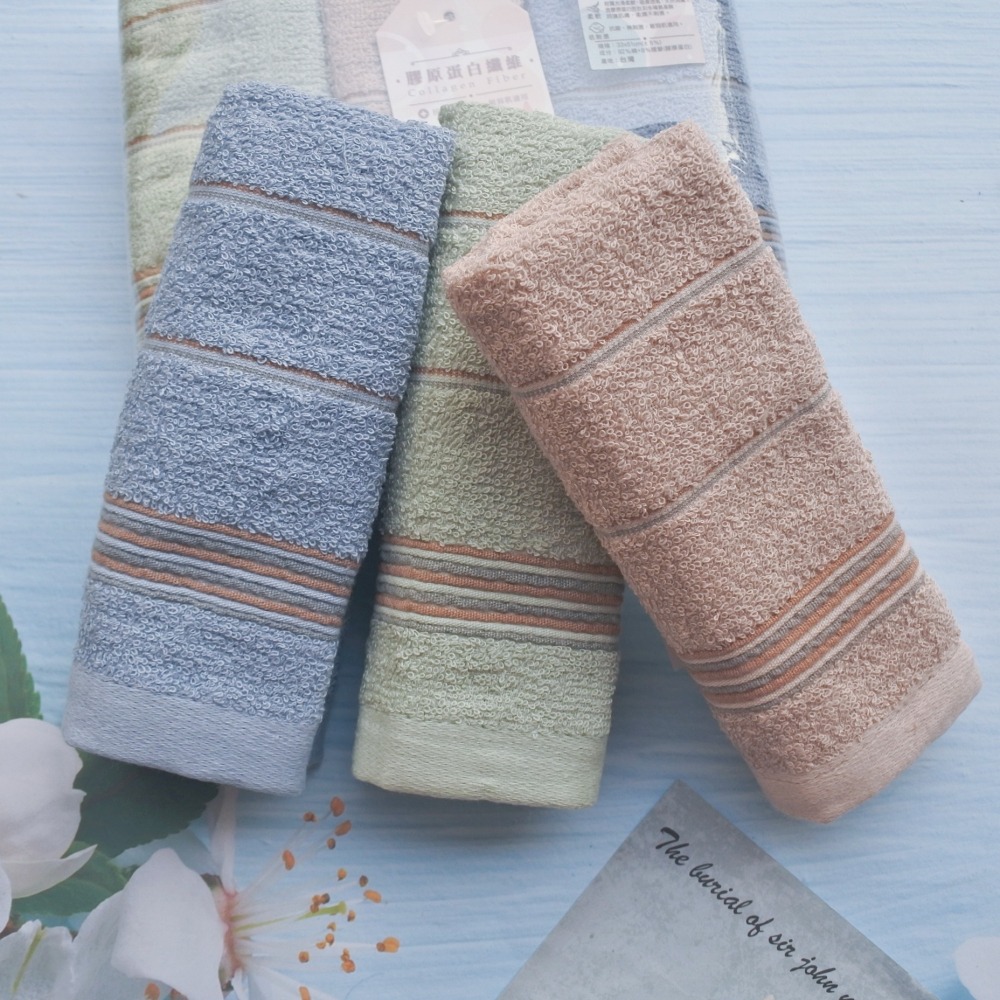 一包3入 台灣製造 膠原蛋白洗臉巾 毛巾 保水滑順 天然柔潤 吸濕透氣 溫和不刺激-細節圖7