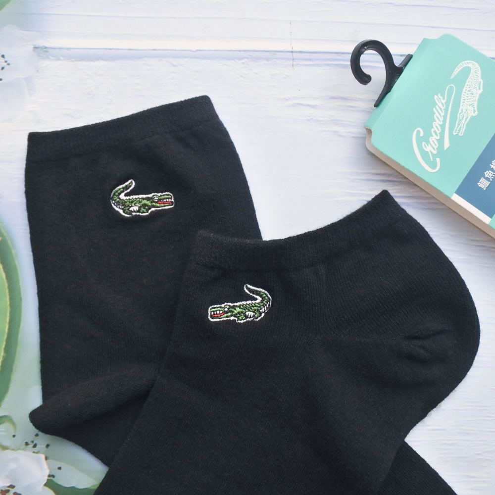 27~30cm 加大男生棉質休閒襪 台灣製 鱷魚牌 短襪 船襪 棉襪 男士 細針 黑色 彈性透氣 襪子CR21-細節圖4