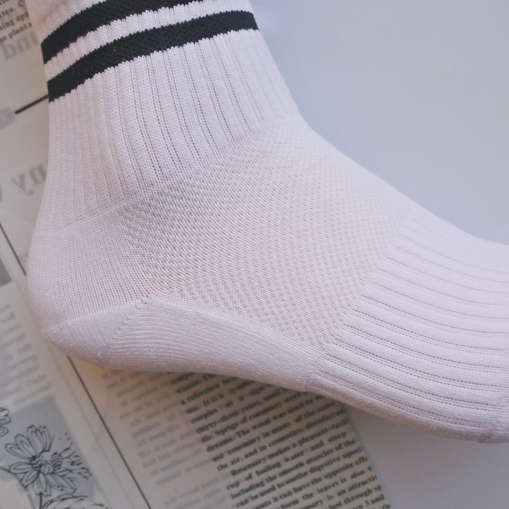 台灣製 女生運動抗菌襪 短襪 棉襪 毛巾底 22-24CM 女襪 襪子 除臭透氣 萊卡 白色 黑色 1/2襪 鱷魚牌-細節圖3