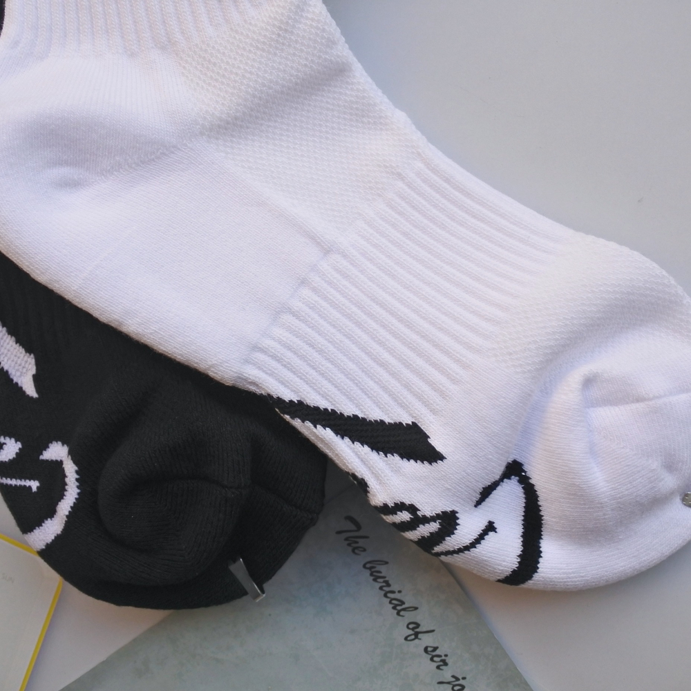 台灣製 女生運動抗菌襪 短襪 棉襪 毛巾底 22-24CM 女襪 襪子 除臭透氣 萊卡 白色 黑色 1/2襪 鱷魚牌-細節圖5