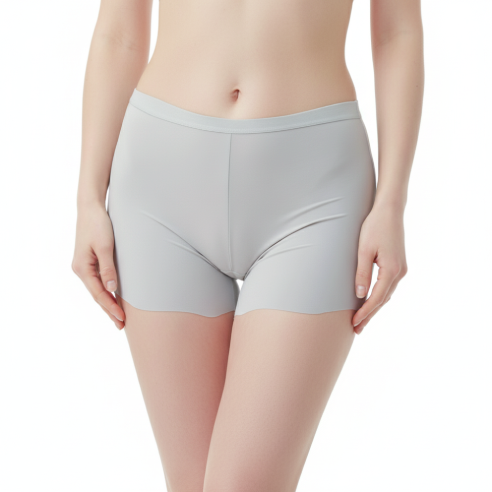 適合M~XL 無痕安全褲 女生內褲 冰絲 防走光平口褲 透氣舒適 防捲邊安全內搭褲 打底褲 無痕褲 無痕內褲9617-細節圖2