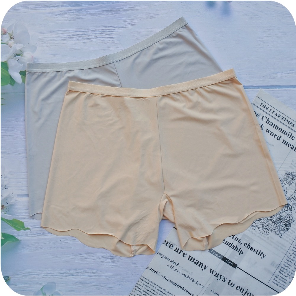 適合M~XL 無痕安全褲 女生內褲 冰絲 防走光平口褲 透氣舒適 防捲邊安全內搭褲 打底褲 無痕褲 無痕內褲9617-細節圖3