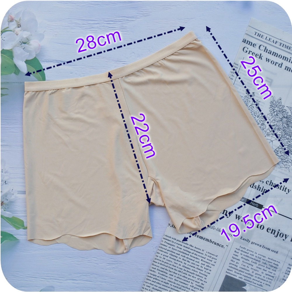適合M~XL 無痕安全褲 女生內褲 冰絲 防走光平口褲 透氣舒適 防捲邊安全內搭褲 打底褲 無痕褲 無痕內褲9617-細節圖5