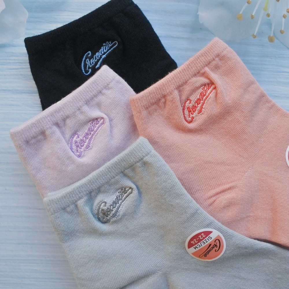22~26cm 女生棉質短襪 Crocodile 鱷魚休閒女襪 細針 1/2襪 襪子 彈性舒適 大尺碼可穿 台灣製-細節圖4