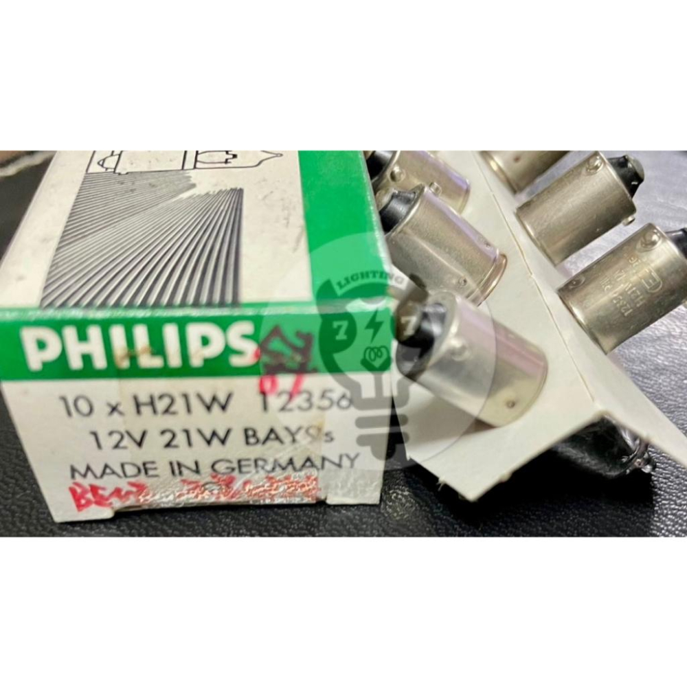 【H21W BAY9s】12V 21W 斜腳 12356 賓士 BENZ 福斯 倒車燈泡 第三煞車燈泡 PHILIPS-細節圖3