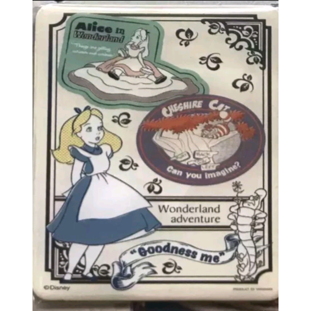 愛麗絲夢遊仙境冰箱黑白板磁鐵貼-細節圖6